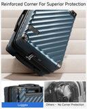 LUGGEX Carry On Luggage 22x14x9 Airline Approved, KVC Expandable Polycarbonate Hard Shell Suitcase for Travelling (EX-Core, Charcoal Metallic, 20 Inch, 40L-44L)