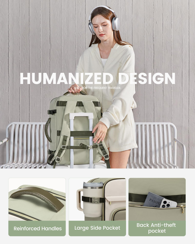 LOVEVOOK 40L Travel Backpack for Women & Men - 17.3 Inch Carry On Backpack & Personal Item Backpack for Airlines, Spacious and Durable Design, with 3 Packing Cubes