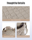 LIGHT FLIGHT Travel Laptop Backpack Women, 15.6 Inch Anti Theft Laptop Backpack with USB Charging Hole Water Resistant Casual Daypack Computer Backpack for Work, Warm Gray