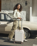 LOVEVOOK Carry On Luggage 22x14x9 Airline Approved, Expandable Hard Shell Suitcase with Spinner Wheels, USB Charging Port & Front Pocket, PC Hardside Rolling Luggage with TSA Lock for Travel