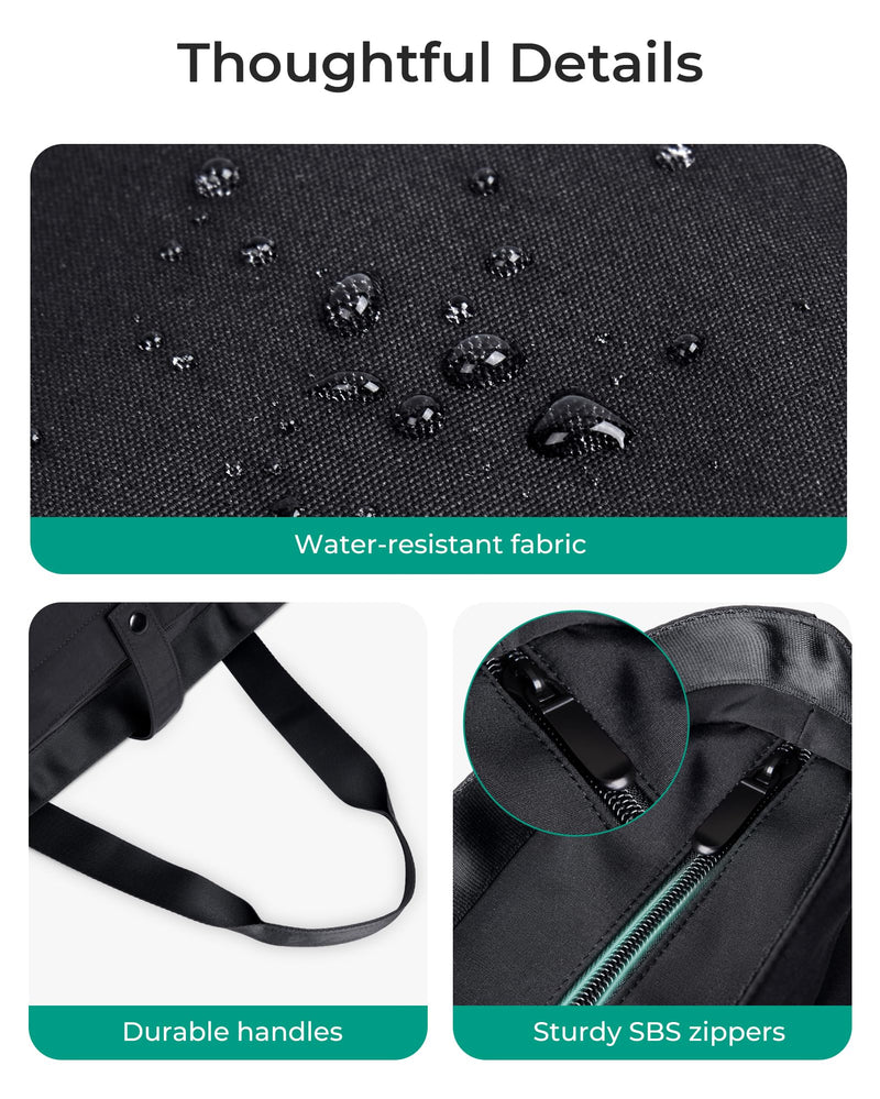 BAGSMART Tote Bag for Women, Foldable Tote Bag With Zipper Travel Large Shoulder Bag Handbag for Work