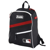Franklin Sports MLB Baseball Batpack Bag - Youth Baseball, Softball and Teeball Bag - Equipment Backpack For Sports - Holds (2) Bats - Black/Red/White