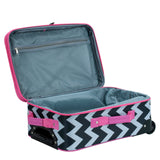 Rockland Fashion Softside Upright Luggage Set, Expandable, Pink Chevron, 2-Piece (14/19)