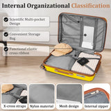 TRAVELEO 4 Piece Expandable Hardshell Pink Luggage Sets with Spinner Wheels, Lightweight Travel Suitcase Set with TSA Locks, 20 inch Carry On for Women (Yellow, 4 Piece Set)