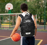 Spalding Basketball Backpack Sports Bag | Large Black Backpack with Shoe and Ball Compartment | Use for Sport Accessories and Stuff | Gifts for Basketball Players