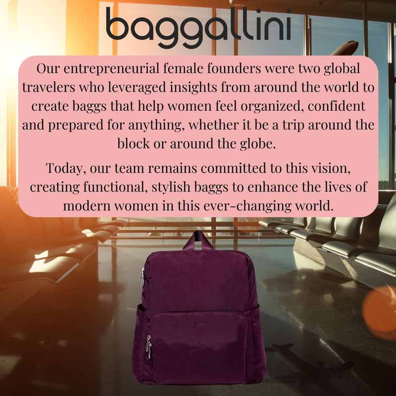 Baggallini Women's Carryall Packable Backpack, Mulberry