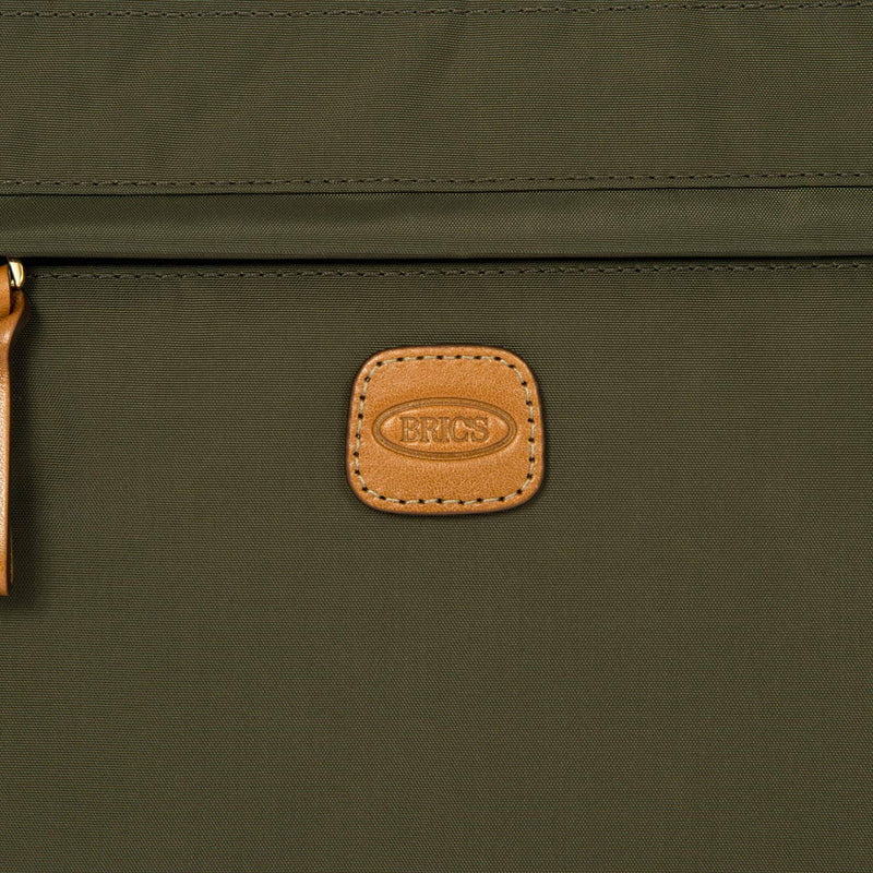 Bric's X-Bag 2.0 Urban Envelope Crossbody, Water-Resistant Recycled Nylon Bag with Tuscan Leather Details, Front Zip Pocket and Adjustable Shoulder Strap – One Size, Olive