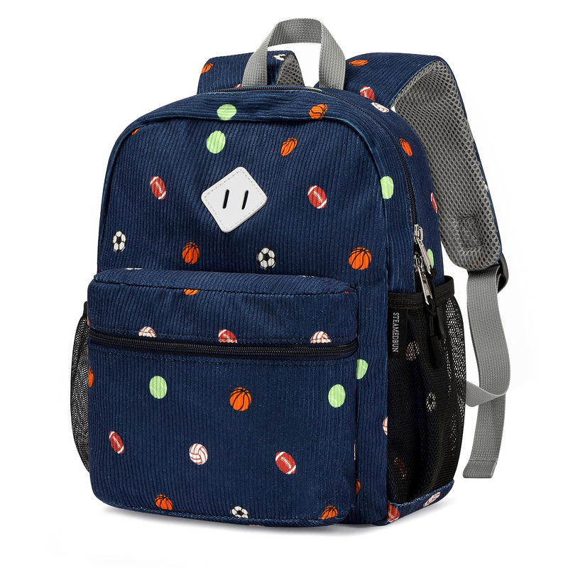 STEAMEDBUN Corduroy Toddler Backpack for Boys Girls 2-4, Kids Preschool Backpack for Kindergarten