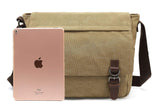 Sechunk Canvas Vintage Messenger Bag Shoulder bag Leather Cross body bag Large Travel Crossbody bags for men women 15inch Laptop