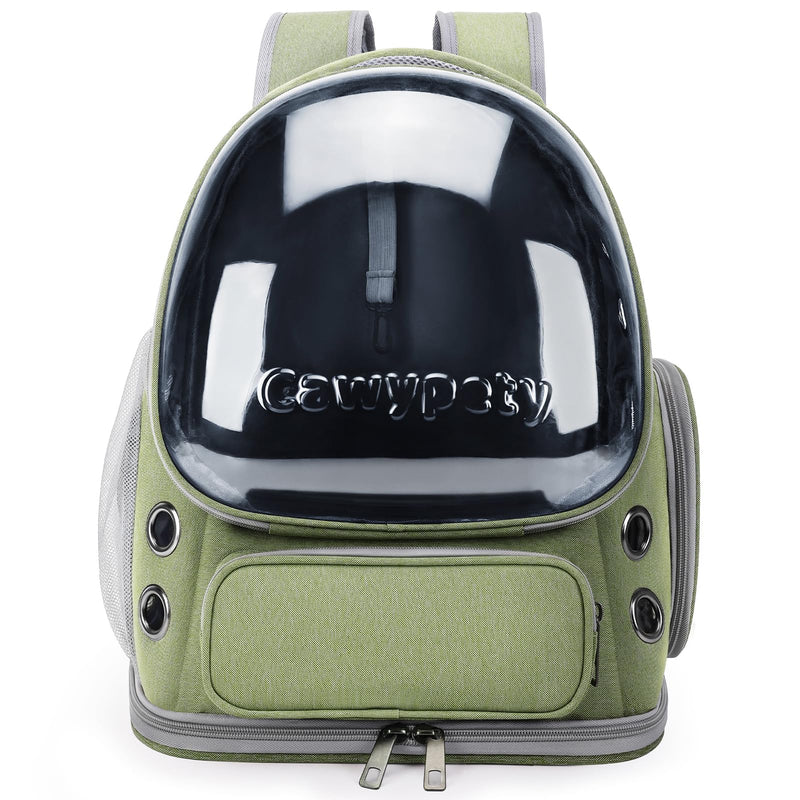 Cawypety Cat Backpack Carrier, Breathable Cat Carrier Large Space Bubble Pet Backpack for Kitty Small Dog up to 15lbs, Transparent & Foldable Pet Carrier for Travel Hiking