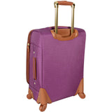 Steve Madden Designer Luggage Collection - Lightweight Softside Expandable Suitcase for Men & Women - Durable 20 Inch Carry On Bag with 4-Rolling Spinner Wheels (Global Purple)