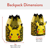 Pokemon Drawstring Bag | Pikachu Backpack With 3D Ears | Boys Swim Bag | Official Pikachu Merchandise | One Size Black