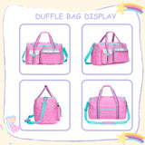 Kids Duffle Bag Girls Women Travel Bag Gifts Overnight Bags for Girls Women Tote Sleepover Gym Dance Bags for Kids with Shoes Compartment