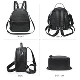 VANSARTO Mini Backpack Purse for Women Multi Pocket Small Backpacks Ladies Convertible Shoulder Handbags Designer Travel Backpack with Wide Strap (Black)