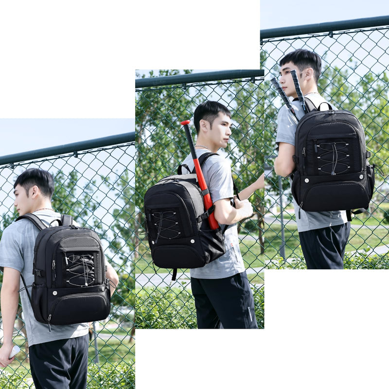 GlneYos basketball bag backpack with Separate Shoes Compartment & Ball Holder,Large Multi functiona Sports Bag Basketball Accessories fit soccer tennis gym Black