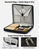 Hanke Premium Garment Bags for Travel, Business Travel Suit Bag with Wrinkle-Free System, Fits 4 Suits & 17.3'' Laptop, Carry On Garment Bag with Shoe Compartment, Shoulder Strap, Black