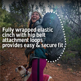 Kelty Backpack Rain Cover, Water Proof Cover for Hiking and Backpacking Packs 30 to 105 Liters, Elastic Cinch, Integrated Stuff Pocket, 2024 Update (Large (55-75L))