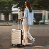 Vipbox Carry On Luggage 20 Inch Hardside Ultra Durable 100% PC Lightweight Small Travel Suitcase with Wheels TSA Lock, Elegant White