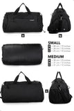 Fitgriff® Gym Bag for Men & Women with Shoe & Wet Compartment - Duffle Bag for Travel, Sports, Fitness & Workout (Full Black, 19 x 10 x 10″ (Small))