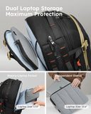 Tolaccea Carry on Travel Backpack, TSA Friendly Flight Approved Laptop Backpack Duffle Bag for Men Women with Dual Laptop Storage for 17.3", USB Charging Port, Business Rucksack 40L-50L Expandable