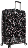 Betsey Johnson 30 Inch Checked Luggage Collection - Expandable Scratch Resistant (ABS + PC) Hardside Suitcase - Designer Lightweight Bag with 8-Rolling Spinner Wheels (Paris Love)