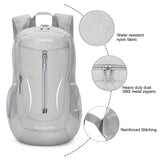 ZOMAKE Ultra Lightweight Packable Backpack 25L, Foldable Hiking Backpacks Water Resistant Small Folding Daypack for Travel(Sliver Grey)