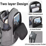 Mancro Laptop Backpack for Travel, Anti-theft Laptop Backpack for Men Business Backpack Work Daypack with Lock, Water Resistant Travel Computer Bag Daypack, Grey