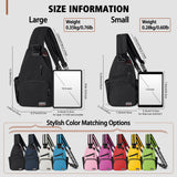 Geestock Convertible Sling Bag for Women Men, 12.6" Crossbody Sling Backpack with Headphone Hole Fit 7.9" Tablet, Lightweight Chest Bag Daypack Crossbody for Travel Sport Hiking & Commute, Black