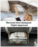 MATEIN HER 18x14x8 Personal Item Backpack for Spirit Airline, TSA Underseat Carry on Travel Weekender Bags for Women with Detachable Shoe Compartment, Custom-Fit 15.6" Laptop Sleeve