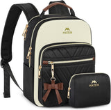 MATEIN Mini Backpack Purse for Women, Fashion Small Purse Backpack, Waterproof Casual Daily Cute Shoulder Bag Ladies Handbags for Travel Work College, 2pcs Sets, Black-Beige