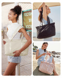 BAGSMART Tote Bag for Women, Tote Bag with Zipper Work Tote with Compartments Nurse Shoulder Hanbag for Travel, Gym