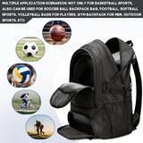 AIRTTUZ Basketball Backpack with Separate Ball Compartment and Shoes Pocket, Large Capacity Sports Equipment Bags for Basketball, Soccer, and Volleyball. (black)
