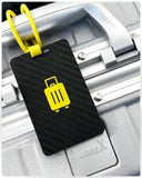 LUGGEX Luggage Tag for Suitcases - Carbon Fiber Accelerate Identification Bag Tag with Reusable Writing Panel - Waterproof & Durable, Travel Essentials（1 Pack）