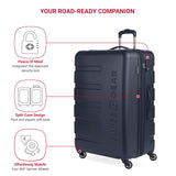 SwissGear 7366 Signature Hardside Expandable Luggage with Spinner Wheels and TSA Lock, Weekender Tote, Navy, 2-Piece Set (Weekender/27)