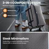 Fanwoli Vacuum Rolling Travel Backpack, Carry On Luggage with TSA Lock & Anti Theft Zipper, 70L Expandable Airback with Compression Pump, Waterproof Laptop Bag Ideal for Flight & Business,Grey