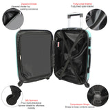 Dejuno Craft Hardside 24-Inch Lightweight Spinner Luggage - Teal