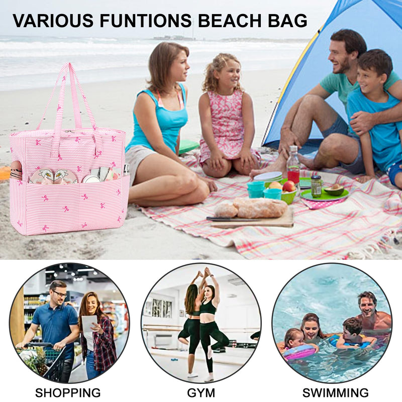 Bluboon Beach Pool Bags Tote for Women Ladies Large Gym Tote Carry On Bag With Wet Compartment for Weekender Travel Waterproof