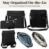 Go Bagg with RFID Wristlet - Lightweight 10.75"x10" Travel Purse Crossbody Bag for Women