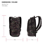 SwissGear 3598 Backpack, Narrow Daypack, Ideal for Commuting and School, Camo/Green