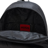 HUGO, Stacked Logo Nylon Blend Backpack, pitch black, One Size