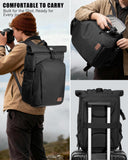 Smasrob Camera Backpack with Padded Laptop Sleeve and Tripod Holder, Camera Bags for Photographers with Adjustable Dividers, Black