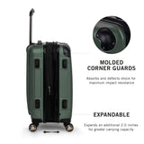 Kenneth Cole REACTION Renegade Luggage Expandable 8-Wheel Spinner Lightweight Hardside Suitcase, Cilantro, 20-inch Carry On