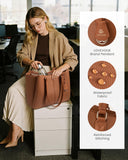 LOVEVOOK Laptop Tote Bag for Women 15.6 In Work Bags with Triple Compartments Large Faux Leather Computer Office Briefcase