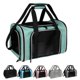 Cat, Dog Carrier for Small Medium Pet Carriers Up to15Lbs, Cats Carrier Soft- Sided Puppy Dogs Bag Portable Foldable Airline Approved Carrier Travel (Green 18 * 11 * 11)