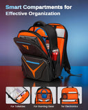 MATEIN Hard Shell Gaming Backpack for Men, Waterproof Extra Large Laptop Backpack with EVA Front Shield, 18 inch TSA Approved Gaming Laptop Bag with Controller Pockets & Cooling Pad Compartment