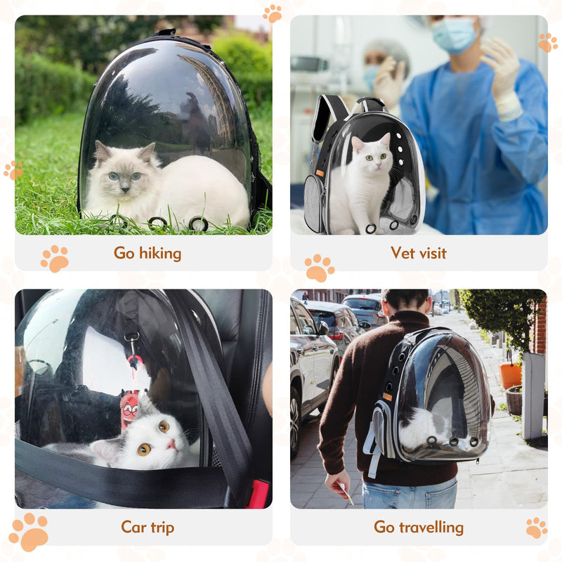 Cat Carrier Backpack, Cat Carrier Backpack for Small Medium Cat Puppy Dog, Transparent Space Capsule Pat Carrier Backpack, Airline-Approved Pet Carrier, Designed for Travel Hiking Walking Camping