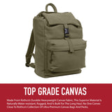 Rothco Canvas Daypack – Heavy-Duty Cotton Canvas Backpack for Hiking, Camping, Traveling, and Daily Use – 34L Capacity, Olive Drab