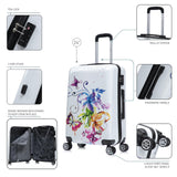 InUSA Fusion Print Luggage with Spinner Wheels | Durable Lightweight Hardside Suitcase | Travel Bag with Handle and Trolley | 24-Inch Medium Checked luggage