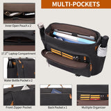 ESTARER Messenger Bag 17-17.3 Inch, Men's Computer Satchel Water-resistant Canvas, Teacher Laptop Briefcase for Work Office College, Dark Grey