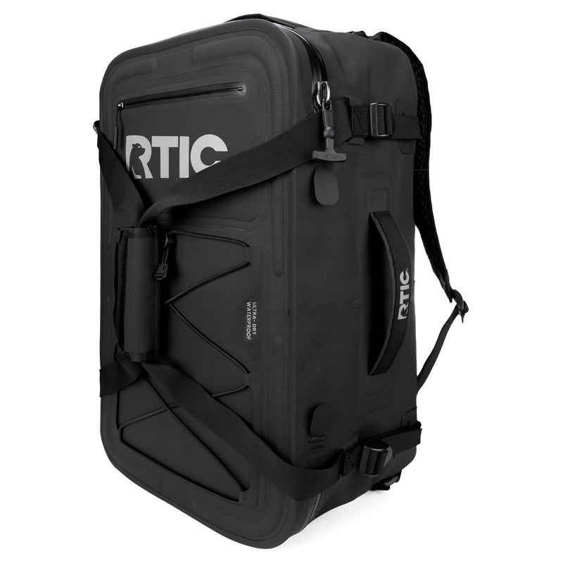 RTIC Ultra Dry Duffle Pack, Waterproof Outdoor Backpack Floating Bags for Hiking, Travel, Camping, Boating, Backpacking, 60L, Black & Graphite